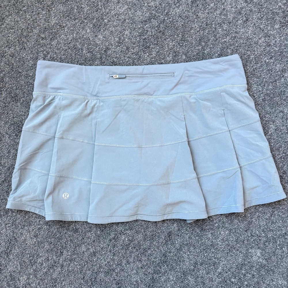 Lululemon Pace Rival Skirt 12 Blue Mid-Rise Pleated Tennis Skort